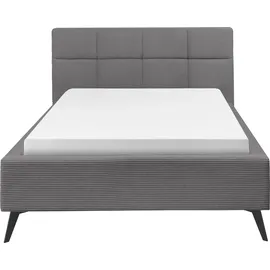 Set One by Musterring Polsterbett "Cary", grau, B:164cm L:219cm, SET ONE BY MUSTERRING, Betten, Polsterbett, wahlweise mit Matratze und Lattenrost, Füße Metall schwarz