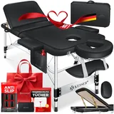 Kesser KESSER® Mobile Massageliege klappbar & höhenverstellbar 3 Zonen Massagebett Massagetisch Kosmetikliege Breit Therapieliege Aluminium + 10x Gesichtsauflage mit Kopfstütze Armlehnen & Tasche