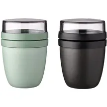 Mepal Lunchpot Ellipse Mixed grün und schwarz 0,5 l + 0,2 l