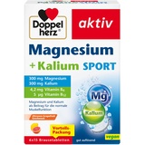 Doppelherz Magnesium + Kalium SPORT Magnesium und Kalium als Beitrag für die normale Muskelfunktion - vegan - 6 x 15 Brausetabletten mit Zitronen-Grapefrucht-Geschmack