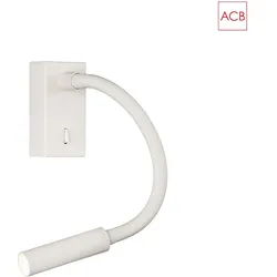 ACB LED Wandleuchte CIO 16/3239 Leseleuchte, 3W, 3000K, 285lm, IP20, mit Schalter, verstellbar, weiß ACB-A3239101B
