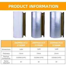 CCLIFE Dämmmatte selbstklebend 1 m x 8 m x 13 mm