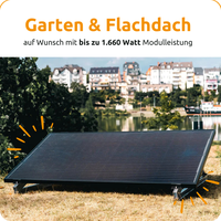 Garten & Flachdach - L Garten & Flachdach (830 Wp) / Schuko-Kabel 5m (+30€)