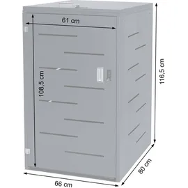 Mendler Mülltonnenverkleidung E83 für 1 Tonnen 108 x 61 x 76 cm silber