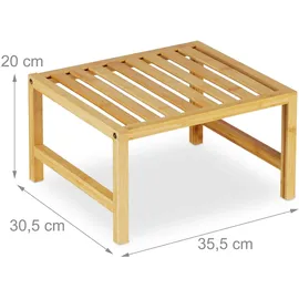 Relaxdays Schrankeinsatz, 2er Set, Bambus, HxBxT: 20 x 35,5 x 30,5 cm, Regaleinsatz für Arbeitsplatte & Schrank, Natur