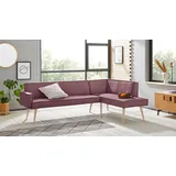 exxpo - sofa fashion Lungo 158 x 84 x 239 cm Veloursstoff langer Schenkel links lila