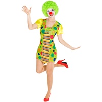dressforfun Frauenkostüm Clown | Kleid + Clown-Nase | Clownfrau Clown-Kostüm Fasching (L | Nr. 300825)