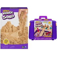Kinetic Sand - Original magischer Schweden, naturbraun, 5 kg - bekannt aus Kindergärten, ab 3 Jahren & Sandspiel Koffer mit 907 Indoor-Sandspaß