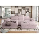 sit&more Ecksofa SIT & MORE "Cabrio L-Form, B: 295 cm, mit Sitztiefen-, Arm- & Kopfteilverstellung", rosa (rose), B:295cm H:87cm T:180cm, 100% Polyester, Sofas, Ecksofa, 2 Nierenkissen, Federkern, optional Bettfunktion und Stauraum