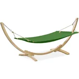 konsimo® Hängematte LENGER Hängematte mit Gestell (Hängematte mit Gestell), hergestellt in der EU, Massivholzrahmen grün