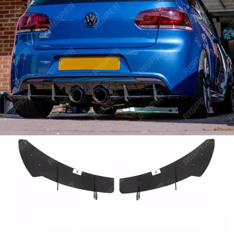 Diffusor für die Heckstoßstange des Volkswagen Golf 6 R20 – glänzend schwarz