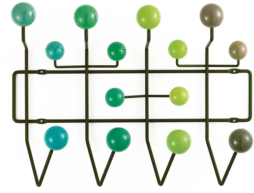 Vitra Wandgarderobe Hang it all grün, Designer Charles & Ray Eames, 37x50x17 cm