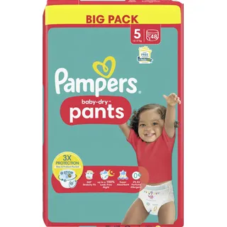 Pampers Pampers® Windeln baby-dryTM BIG PACK Größe Gr.5 (12-17 kg) für Babys und Kleinkinder (4-18 Monate), 48 St.