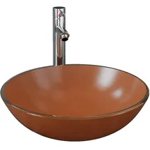 vidaXL Waschbecken Einhandmischer Braun