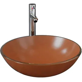 vidaXL Waschbecken Einhandmischer Braun