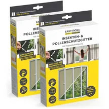 EasyMaxx Fliegengitter für Fenster mit Pollenschutz & Magic Click | Moskitonetz zuschneidbar für alle Fenster bis 150x130cm | Einfache Montage mit 12 Magneten - kein Bohren oder Schrauben [2 Stück]