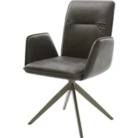 DeLife Drehstuhl Vinja-Flex Mikrofaser Anthrazit Vintage Kreuzgestell breit Effektfinish