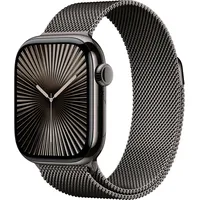 Apple Watch Series 10 GPS + Cellular 42 mm Titaniumgehäuse schiefer Milanaise Armband schiefer
