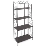 Dekoleidenschaft großes Metall-Regal Toskana, schwarz, 4 Böden, im Antik Design, Bücherregal, Standregal