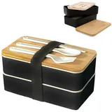 Intirilife Lunch Box Bento Box in Schwarz | Gr.: onesize