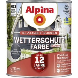 Alpina Wetterschutzfarbe deckend 0,75 L anthrazitgrau