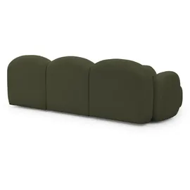 s-style möbel Wohnlandschaft Nuvola mit abgerundetem Design Grün Bouclé-Stoff