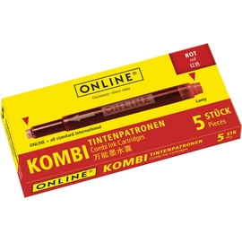 Online Schreibgeräte ONLINE® 17307/12 Tintenpatronen für Füller rot 5 St.