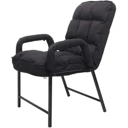 Esszimmerstuhl MCW-K40, Stuhl Polsterstuhl, 160kg belastbar Rückenlehne verstellbar Metall ~ Stoff/Textil schwarz