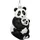SIKORA BS736 Panda Bär mit Baby Christbaumschmuck Glas Figur Weihnachtsbaum Anhänger - Premium Line