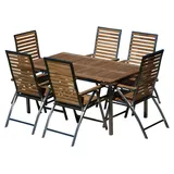 aleos Edelstahl Teak Set 6-tlg. Braun