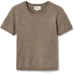 Nah/Studio Kurzarmpullover - recycelte Wolle/Cashmere - Gr. L - braun