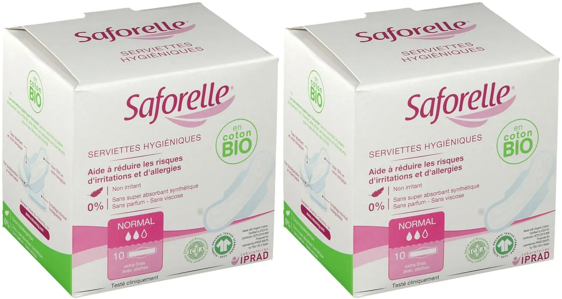 Saforelle® Coton Protect maandverband 2x10 St Doekjes