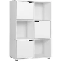Woltu Bücherregal, Bücherschrank Aktenschrank Büroregal mit 3 Türen, 6
