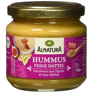Alnatura Bio Aufstrich Hummus Feige Dattel, vegan, 180 g, Mittel