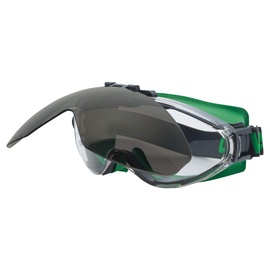 Uvex Ultrasonic flip-up - Vollsichtbrille - Überbrille - Innen beschlagfrei, außen extrem kratzfest & chemikalienbeständig