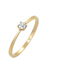 Elli DIAMONDS Solitär Verlobung Diamant 0.11 ct. 585 Gelbgold Ringe Damen