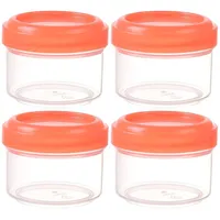 Generisch Kleine Dosen, Gefrierdosen Klein,4 StüCk, 35Ml, Kleine Plastikdosen Mit Deckel, Mini Dosen Mit Deckel, Mini BehäLterset FüR SoßEn, Dips Und GewüR, Perfekt FüR Campin, Reisen (Orange)