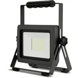 REV LED Baustrahler - 30W, 2550lm, IP65, 6500K, robuster Aluminium Baustellenlampe für Baustelle, Werkstatt & Keller, 2,5m Gummikabel, anthrazit-silber