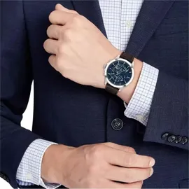 Tommy Hilfiger Henry 1710476 Herrenuhr - Blau/Braun/Silber
