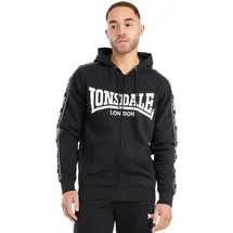Lonsdale BIGTON Kapuzensweatjacke Herren Schwarz/Weiß XXL
