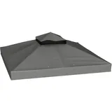 3 X 3 M Ersatzdach Für Pavillon, Pavillon-ersatzplane Mit Wasserablauf-löchern, Upf30+, Sonnenschutz, Dunkelgrau