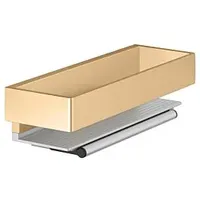 Keuco Edition 11 Duschkorb 11159250000 mit Glasabzieher, silber-eloxiert/Messing gebürstet