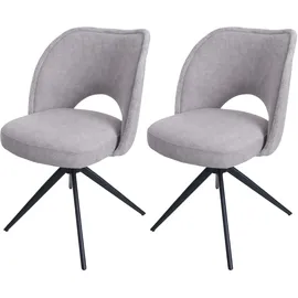 heute wohnen 2er-Set Esszimmerstuhl HWC-N72, Stuhl drehbar Auto-Return Stoff 420g/m2 Öko-Tex