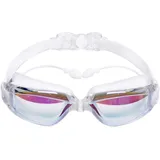 Schwimmbrille mit Ohrstöpsel für Herren Damen Jugendliche - Taucherbrille Erwachsene Anti-Fog und UV Schutz, Wassersport Schwimmbrillen für Männer Frauen Mädchen Jungen 10+ Jahre (Weiß)