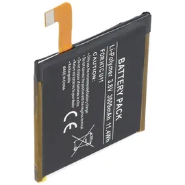 AccuCell Akku passend für HTC U11, Li-Polymer, 3,8V, 3000mAh, 11,4Wh, built-in, ohne Werkzeug