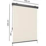Liferun - Senkrechtmarkise Vertikalmarkise Balkonrollo Außenrollo Balkonmarkise Sichtschutz Sonnenschutz,Windschutz,280g/m2( 140x250cm,Beige)