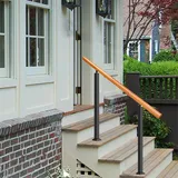 Yqyc Geländer Handlauf, Treppen Handlauf, Holz Treppengeländer, 2–3 Stufen, Mit Installationssatz Für Den Innen- Und Außenbereich, Verstellbare Handläufe Für Stufen (Color : H-85cm, Size : L-100cm)