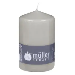 Müller Kerzen Stumpenkerze, schiefer 2011107081 , 1 Packung = 6 Stück, (Ø x H): 70 x 110 mm