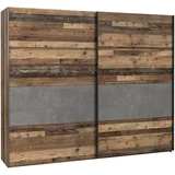 Möbel-Eins CASSIA Schwebetürenschrank, Material Dekorspanplatte - 2 Jahre Gewährleistung - mind. 14 Tage Rückgaberecht - Grau