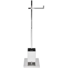 Beliani Toilettenpapierhalter mit Bürste Silber Stahl ULAPES